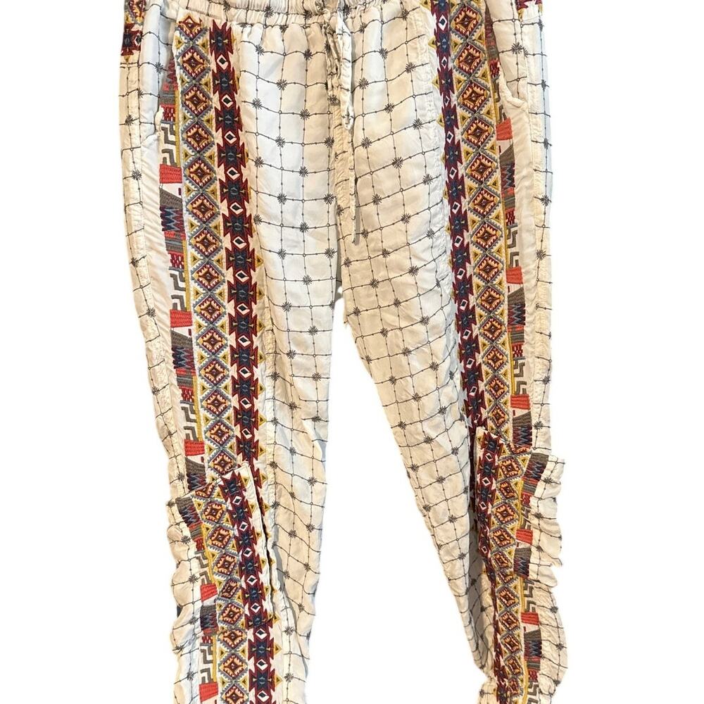 Johnny Was Patterned Embroidered Drawstring Jogge… - image 2